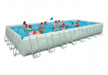 28376 Каркасный бассейн прямоугольный Intex, 975х488х132см, хлоратор+фильтр-насос песчанный 10000 л/ч