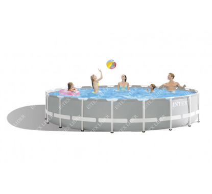 26756 Каркасный бассейн круглый INTEX Prism Frame Pool (круг) 610х132+фильтр-насос картр. 5678 л/ч
